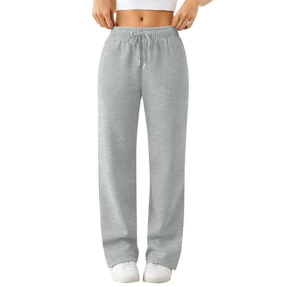 Nestiefly Wide Leg Sweatpants Women Low Rise Baggy Sweatpants Y2K Drawstring Cotton Lounge Pants Womens Fall Winter Fashion 2026 Light Gray 2XL
