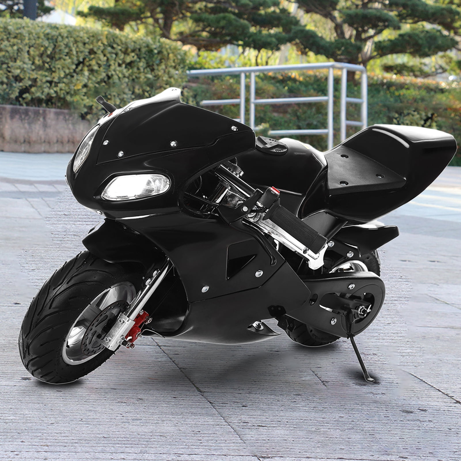 Mini Gas Motorbike-2-Stroke 49cc Kids Dirt Bike High Brightness Dual Headlights Rubber Handlebar 1.25L Gas Tank Mini Motorcycle Strong Power 170 lbs Mini Bike Motorcycle