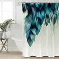 thumbnail image 2 of 54x78 Inch Shower Curtain Decorative Turquoise Feather Bathtub Bath Curtains Fabric Waterproof Bathroom Decor Abstract Beige Peacock Feather Small Stall Shower Curtain Set with 12 Hooks, 2 of 6