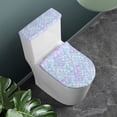 thumbnail image 2 of HELLHERO Fish Scale Pattern Adds Holiday Charm for Bathroom Supplies, Soft Polyester Toilet Covers Set, Stretch, Adjustable, 2 Pack, 2 of 8