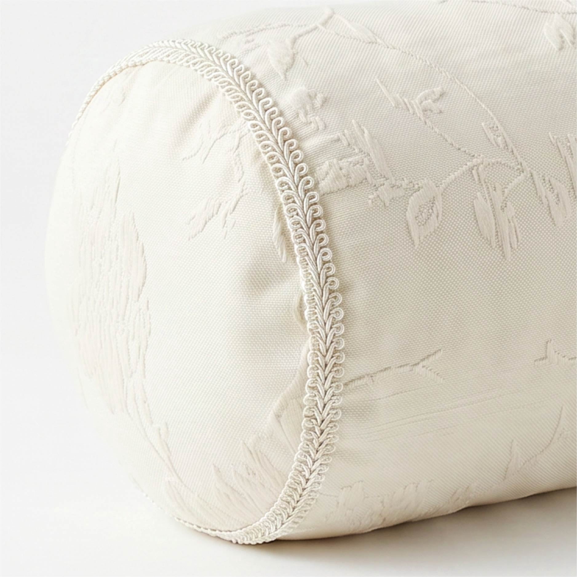 The Pioneer Woman Cream Matelassé Floral Crochet Trim Decorative Bolster Pillow