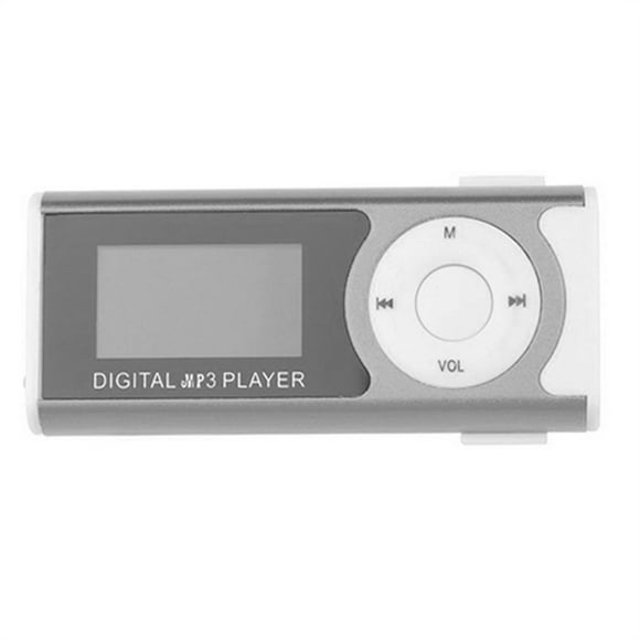 TFixol Portable Mini MP3 Music Player Metal MP3 Player with LCD Screen LED Light Support TF Memory Card MP3/WMA Audio Format Silver