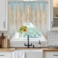 thumbnail image 4 of Orange Blue Vintage Kitchen Window Curtains, Swag Curtains Valance for Bedroom Living Room Bathroom, Modern Abstract Art Oil Paiting Rod Pocket Window Treatment Curtain Block Drapes 2 Panels 28"x36", 4 of 9