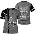 thumbnail image 4 of Personalized Name Wrestling Shirt 3D All Over Print, Wrestle T-Shirt, Funny Free Hug Wrestling T-Shirt for Men S-5XL (ZipHoodie, 4XL), 4 of 9