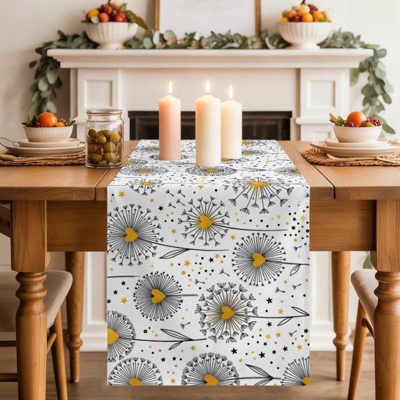 Table Runners 36 Inches Long Dress Scarves, Love Heart Flowers Farmhouse Kitchen/Dining Table Decor Table Runner, Short Coffee Tablerunners, Farmhouse Star Cute Botanical 13x36 Inch