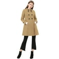 thumbnail image 3 of INSPIRE CHIC Manteau d'Hiver Tendance pour Femmes à Col Montant, à Double Boutonnage, 3 of 7