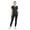 Black, variant on Scrubs For Women Set Layered V-Neck Top & Mid Rise Pull-On Jogger Scrub Pant, 6 Pockets Medical Uniform, M, Black