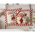 thumbnail image 6 of Merry Christmas Throw Pillow Covers Candy Canes Elk Santa Claus Sleigh Rides Winter Outdoor Decorations Pillowcase Home Decor 18 x 18 Inch Living Room Cushion Case for Sofa Couch Set of 4, 6 of 6