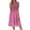 Hot Pink, variant on Women's Floral Midi Dress with Short Sleeves, Crew Neck, Pockets, Elegant A-Line Casual Summer Dress for Daily Wear,Black L