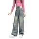 thumbnail image 2 of Cowsor Girls Baggy Jeans Distressed Denim Pants Elastic Waist Wide Leg Jeans for Girls Kids Loose, 2 of 4