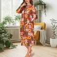 thumbnail image 5 of Yuyamidu HO-HO-HO Long Bathrobe for Women Xmas Tree Zipper Front Robe Sleepwear Christmas Crewneck Spa Robes Size 3XL Red Mid-Length Housecoat Casual Long Sleeve Loungewear Dress, 5 of 7