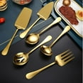 thumbnail image 6 of Stainless Steel Restaurant Fork Tableware Cookware Gadgets Soup Ladle Cooking Tools Serving Spoon Colander GOLD D, 6 of 8