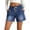 Blue(NEW&HOT), variant on No Boundarie Womens Denim Shorts Wide Leg High Waist Frayed Hem Elastic Waist Drawstring Casual Summer Jean Shorts with Pockets Blue Size XL