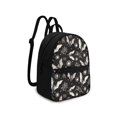 thumbnail image 2 of HELLHERO Halloween Bat Spider Web Pattern Mini Backpack with Front Pocket Smooth Zipper Small Work Bag for Walking, Polyester Backpack Purse for Women for Hiking, 2 of 8