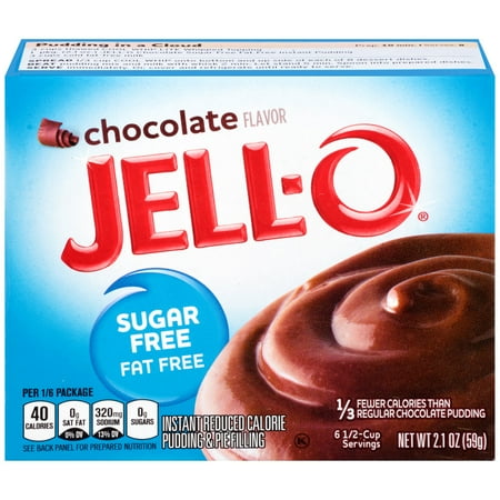 Fat Free Sweet - Jell-O Sugar Free Fat Free Chocolate Instant Reduced Calorie Pudding & Pie Filling Mix 2.1 oz. Box