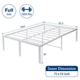 thumbnail image 5 of Lusimo 18 Inch Full Bed Frame with Under Bed Storage Heavy Duty Platform Metal Bed Base Steel Slat Support Anti-Slip Easy Assembly, White, 5 of 10