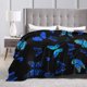 thumbnail image 4 of LHSHID Blue Butterfly Soft Warm Throw Blanket Lightweight Flannel Fleece Bed Blanket Gift for Girls Boys Men Women Chair Couch, 4 of 7