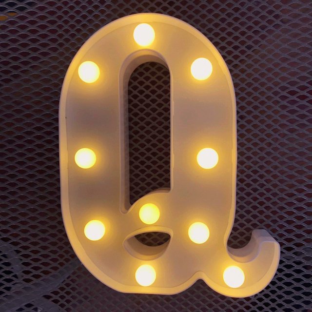 LED Marquee Letter Lights Sign, Light Up Alphabet Letter for Home Party Wedding Decoration Q