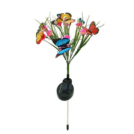 

Solar Garden Lights Colors Changing Butterflies And Fourteen DaisiesCombination Lights for Yard Gardens Decor