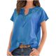 thumbnail image 1 of Tops de manga corta con estampado de estilo étnico Retro de ocio con cuello en V para mujer Fridja  hjk3542, 1 of 5