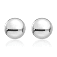thumbnail image 5 of 14K Solid White Gold 12mm Button Stud Earrings, 5 of 10