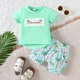 thumbnail image 2 of Ensemble de Tenues Garçon Imprimé Manches Courtes Hauts Shorts Col Rond Vêtements d'Été pour Garçons 2-3 Ans Mode Garçons, 2 of 6