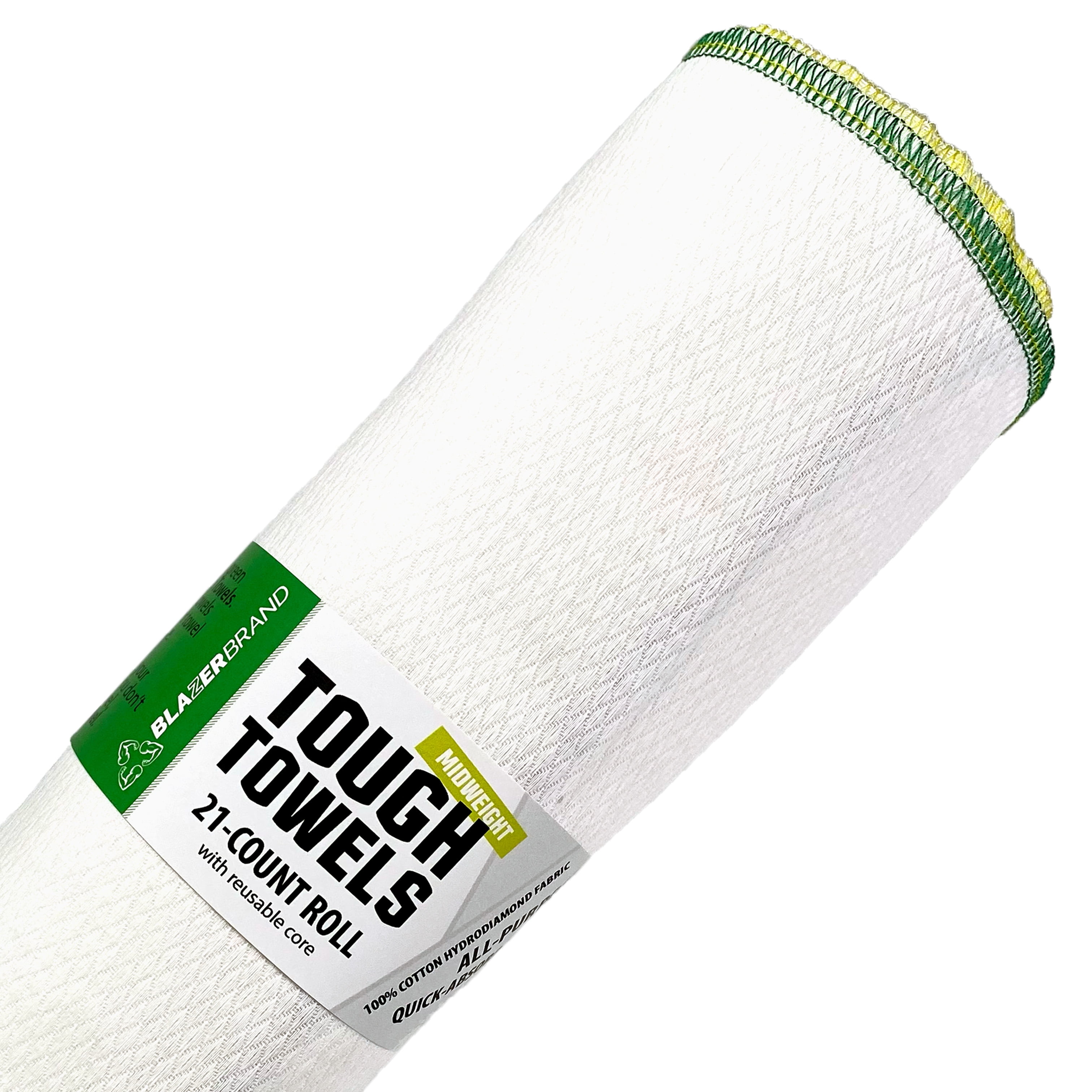 Tough Towels - 1 Roll of 21 Reusable Paper Towels, Large, Washable, Absorbent, HydroDiamond Cotton
