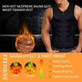 thumbnail image 3 of Men Waist Trainer Vest Hot Neoprene Sauna Suit Corset Body Shaper Zipper Tank Top Workout Shirt, 3 of 7