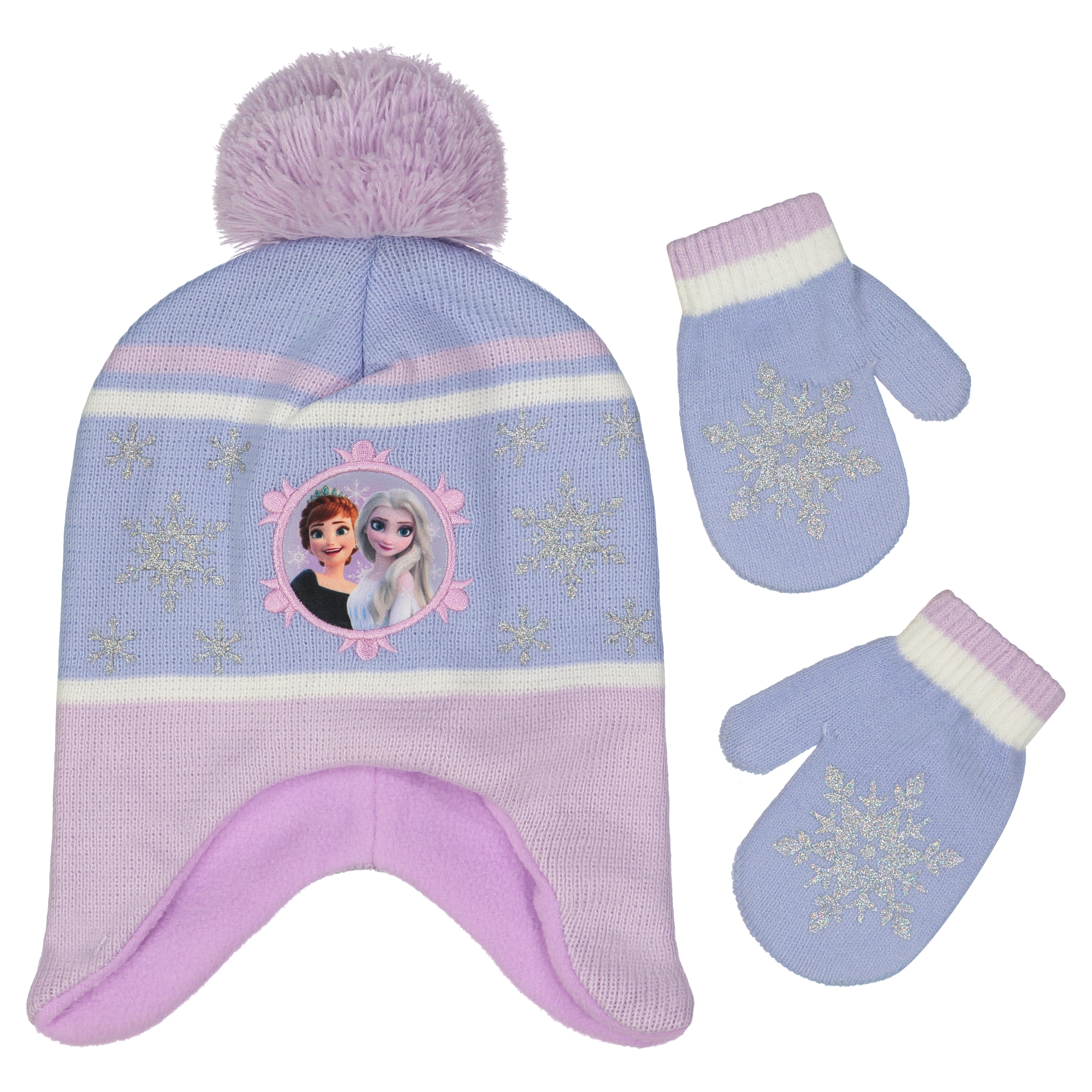 Disney FROZEN 2 ELSA Knit Beanie Winter Girls Hat /& Gloves Set