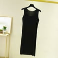 thumbnail image 2 of Felirenzacia Womens Soft Cotton Tank Nightgown, Round Neck Wide Strap Seamless Lightweight Pajama Lounge Dress,Black,L, 2 of 6