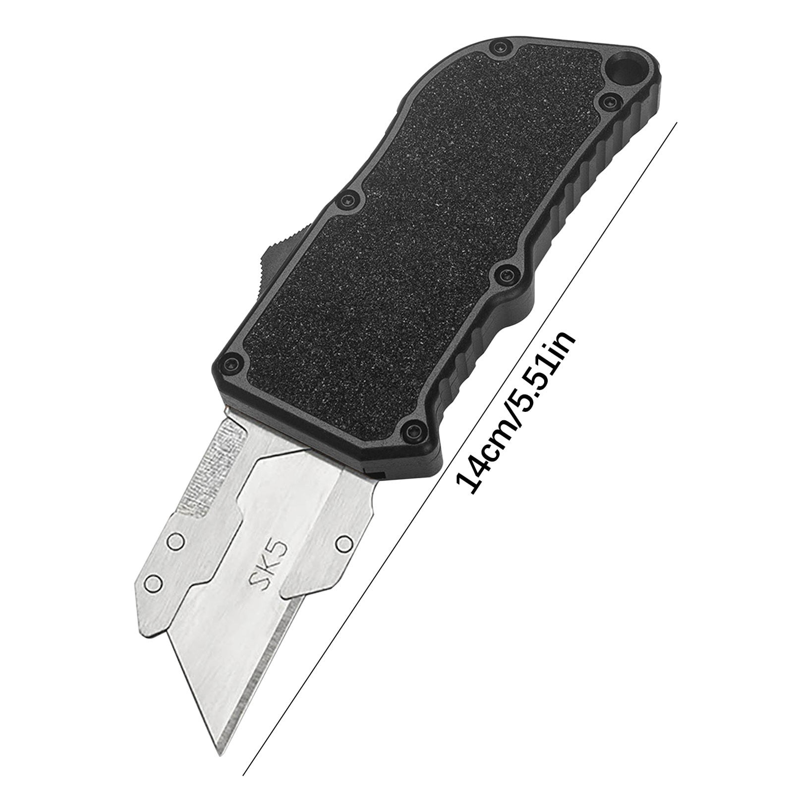 Black Metal Aerospace Aluminum Sandpaper Face Knife Handle Paper Cutter Utility Knife for Craft office Box Cutting With Aluminum Handle Ergonomic Grip