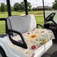 thumbnail image 4 of Botanical Floral Golf Cart Seat Covers, Retro Purple Pink Yellow Wildflowers Golf Cart Seat Towel Cover for 2/4 Seater Bench Seats, Breathable Washable Dust & Sun Protection Seats Blanket 51''x31'', 4 of 9