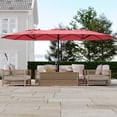 thumbnail image 3 of Ataucjin 15ft Patio Umbrella with Base Included,Outdoor Double-Sided Rectangle Market Umbrella,Rectangle Oversized Double Sided Pool Umbrellas, Double-Topped Patio Umbrella for Poolside Lawn Backyard, 3 of 8