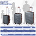 thumbnail image 2 of Costway Ensemble de Bagages 3 Pcs ABS PC Coque Rigide Ensemble de Valises avec Serrure TSA Télescope Poignées en Aluminium et Roues Pivotantes à 360°, 2 of 10