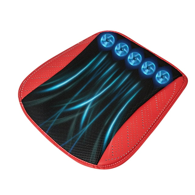 D Car Seat Cushion Fan Ventilated Cooling Usb Rechargeable 5 Built In Fans 3 Wind Levels Settings Detachable Washable Anti Slip For Car Home Office