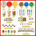 thumbnail image 4 of Set de vajilla para fiesta de cumpleaños con bloques de construcción Kinovo de 197 piezas, 4 of 7