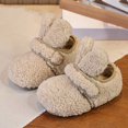 thumbnail image 6 of Quealent Unisex-baby Fleece Lined Non Skid Soft Slipper Booties With EarsSlipper Beige for Size 11.5, 6 of 7