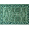 thumbnail image 1 of Ahgly Company Machine Washable Indoor Rectangle Persian Turquoise Blue Traditional Area Rugs, 6' x 9', 1 of 4