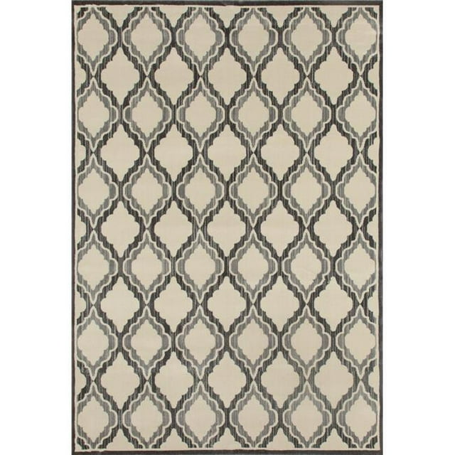 24651 Tapis d'Art 7 x 9 Pi. Collection Milan Tapis Tissé Marelle, Gris