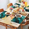 thumbnail image 2 of Green and Gold Marble Glitter Waves Pattern Summer Placemats Table Placemats Set Of 4-Linen Kitchen Washable Placemats Table Mats 11.8"x17.7" Non-Slip Heat Resistant, 2 of 6