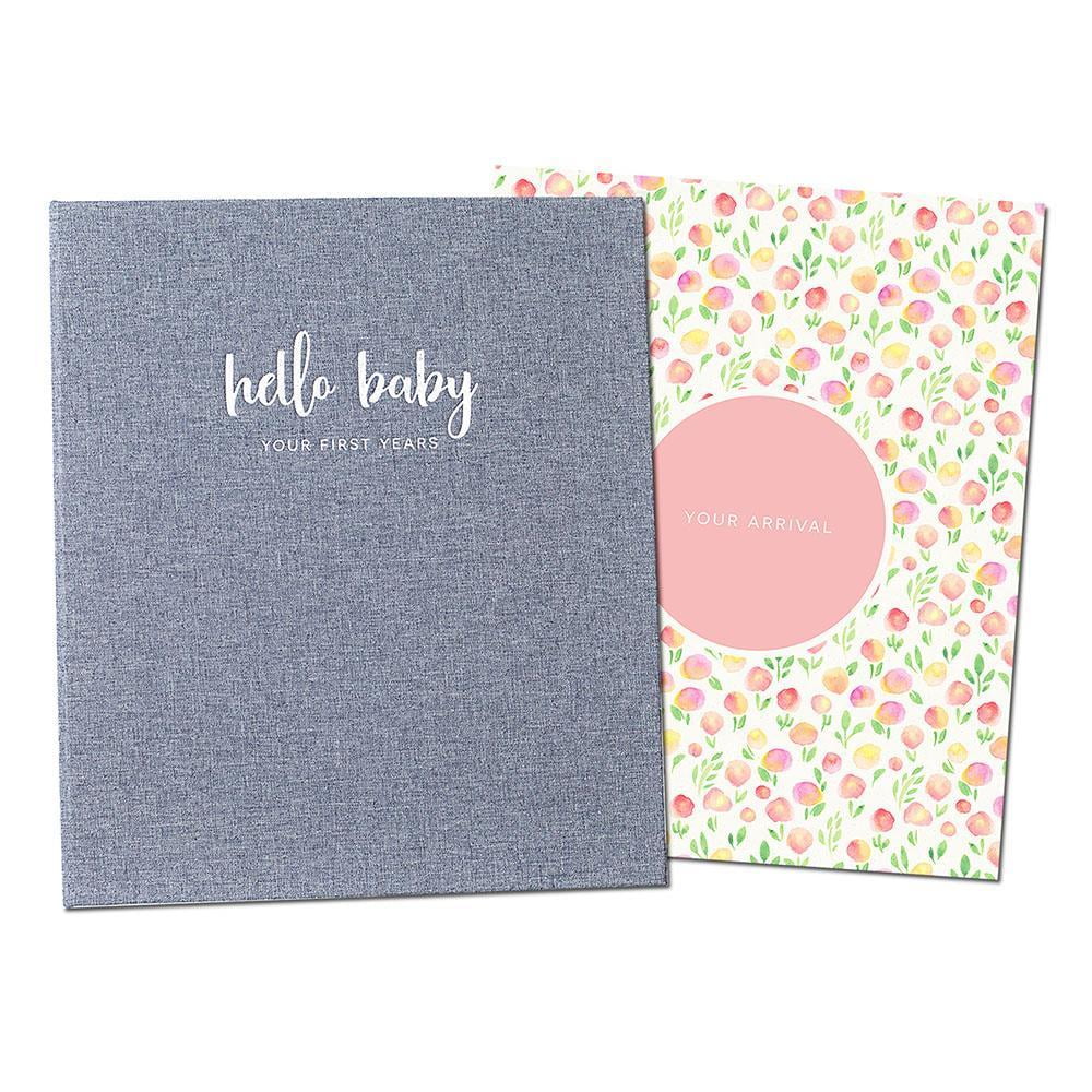 Peachly Minimalist Baby Memory Book for Girls Milestone Keepsake