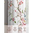 thumbnail image 6 of Pink Green Botanical Sheer Curtains 84 Inch Length 2 Panels Set, Summer Watercolor Branch Flower Voile Window Treatment Rod Pocket Curtains Sheers Drapes for Bedroom/Living Room/Kitchen 52"x84"x2, 6 of 7
