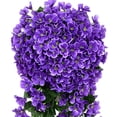 thumbnail image 2 of Ramo de flores violetas artificiales reutilizables para colgar en la pared (azul morado), 2 of 3