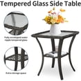 thumbnail image 4 of 3 Piece Patio Furniture Set, 2 Outdoor Swivel Rocking Chairs with Side Table, Thick Cushions Wicker Glider Chairs, All-Weather Gray Rattan Bistro Set for Porch, Deck, Pool (Blue), 4 of 10