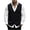 D-Black, variant on successthop Wool Sweaters for Men Cardigan Sleeveless V Neck Tops Button Up Knitwear Light Solid Fall Casual Clothes XL