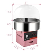 ROVSUN Cotton Candy Machine Maker 21 Inch Stainless Steel Bowl, Electric Candy Floss Maker Machine w/Cover Sugar Scoop and Large Storage Drawer for Commercial Home Party Carnival, Pink
