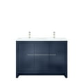thumbnail image 2 of 48 In. X 20 Navy Blue Double Bath Vanity, White Quartz Top & Brushed Nickel Faucet - Spacious Cabinets And Drawers For Bathroom Organization Vanity W D, Soft Close Doors Quiet Organized, 2 of 3