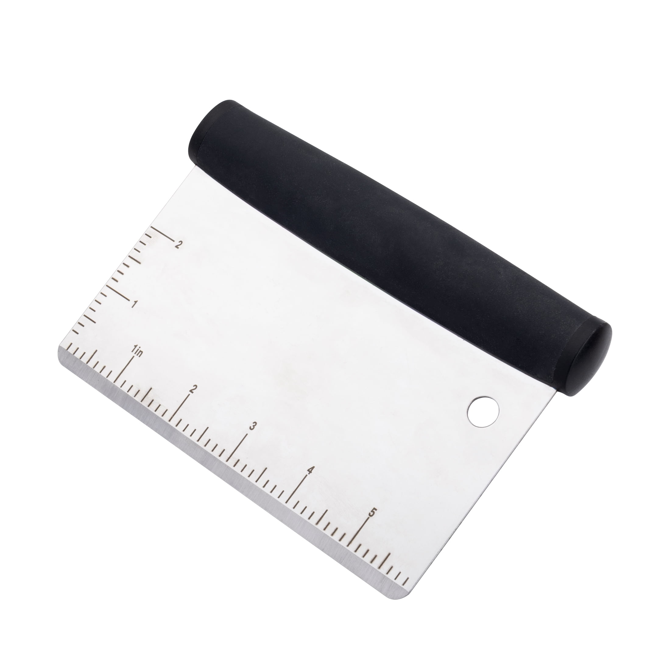 Mainstays Stainless Steel Kitchen Bench Scraper with Soft Grip Handle – 1-Piece Dough Cutter