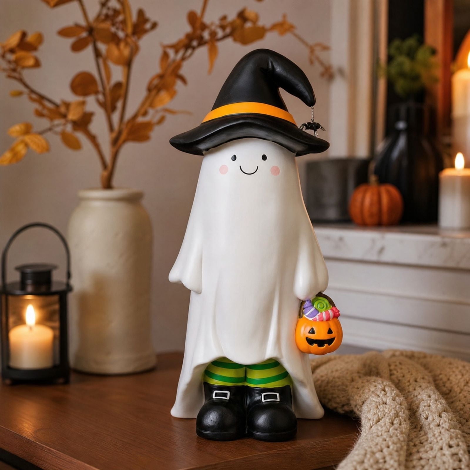 Halloween Tabletop Figurine Adorable Decorative Centerpiece for Holiday Decoration and Party Setup