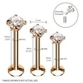 thumbnail image 2 of BodyJ4You 3PC Labret Stud Tragus Earring Set 16G Rose Goldtone Crystal Helix Lip Monroe Cartilage, 2 of 6